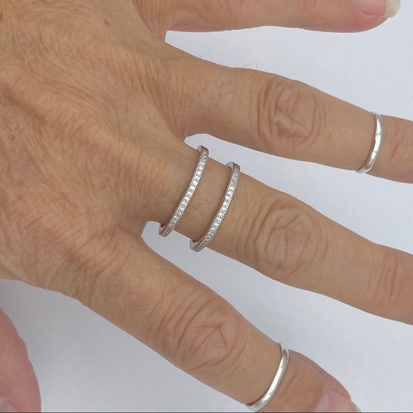 Sterling Silver CZ Cuff Ring - Picture 6 of 8